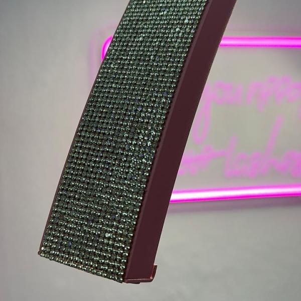Lampara Media Luna Rosa Diamantes